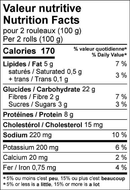 Rouleaux impériaux au poulet