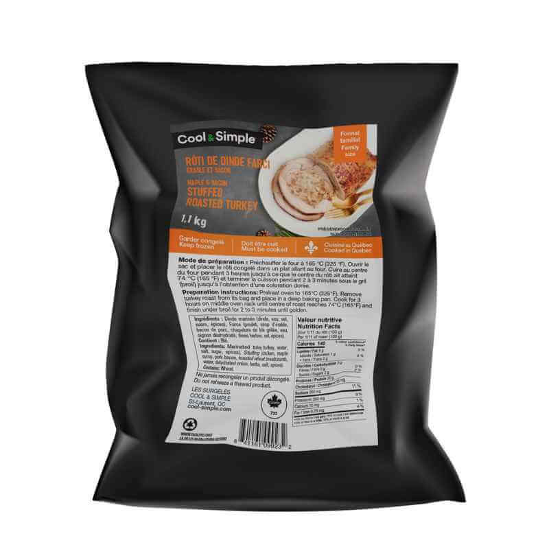 Rôti de dinde farci érable et bacon