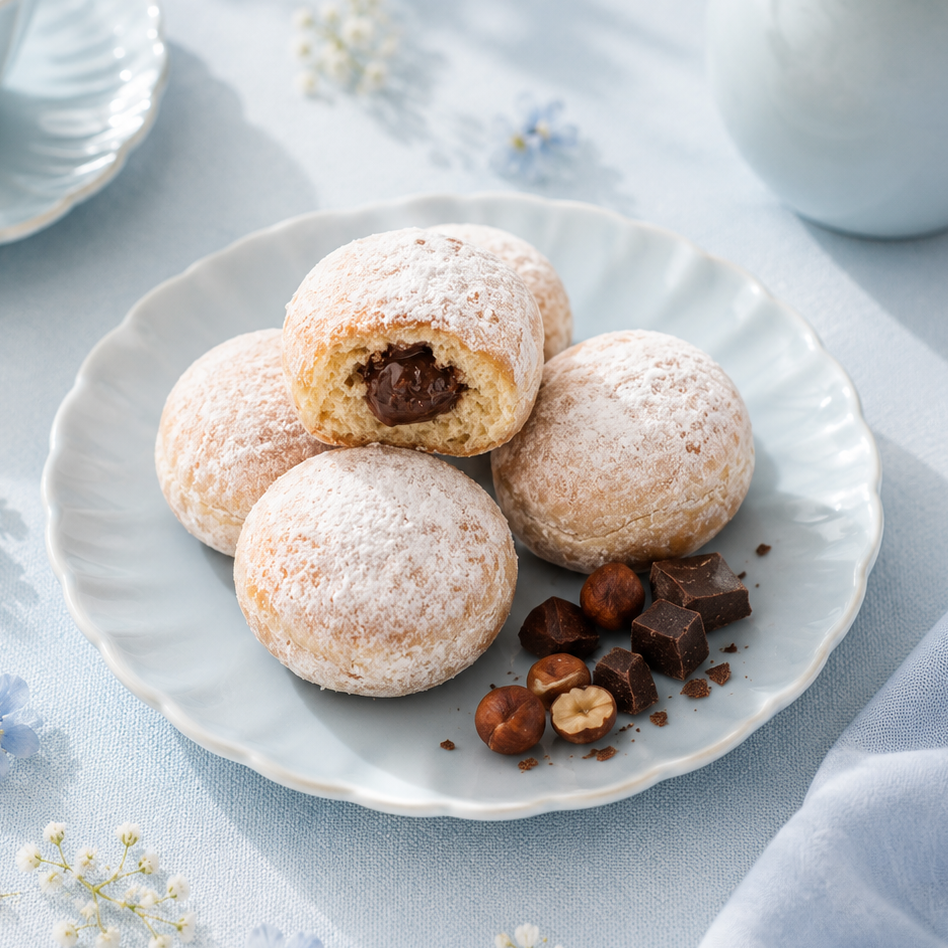 8 Mini Chocolate-Hazelnut Doughnuts