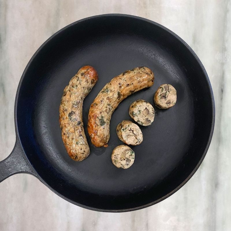 3 Pork Sausages – Mushroom & Garlic Scape