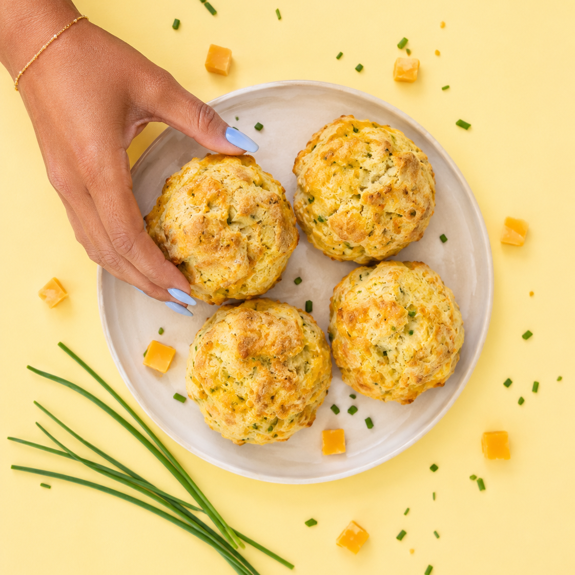 Scones au cheddar et oignons verts
