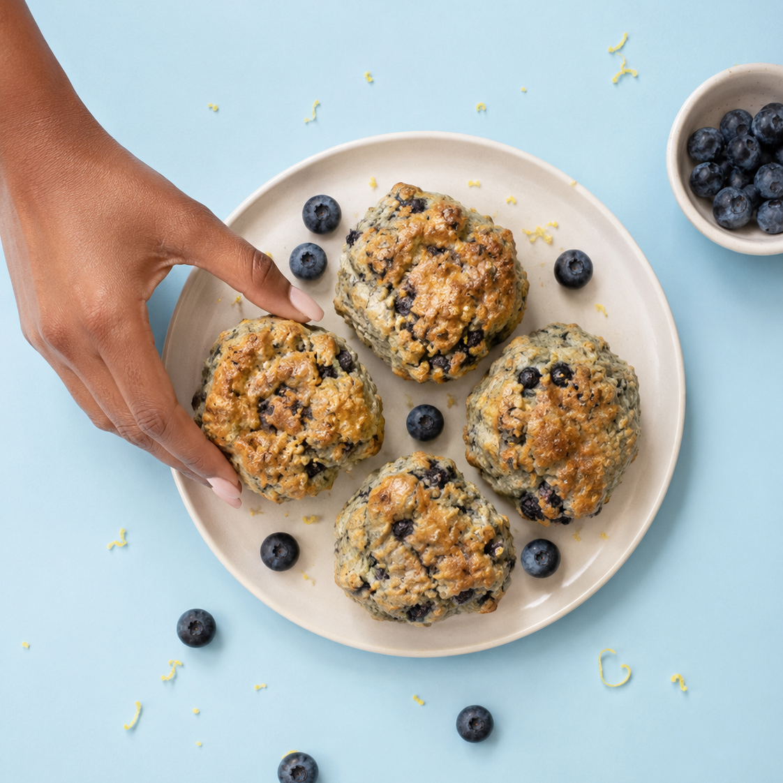 4 Scones aux bleuets et zeste de citron