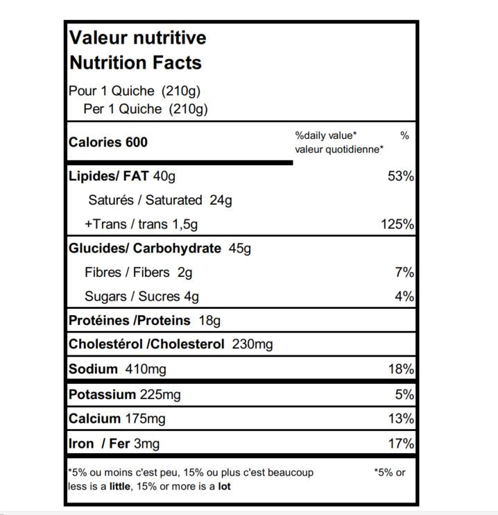 Quiche lorraine - Individuelle