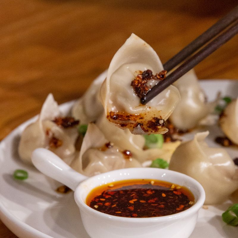 Wontons poulet et champignons shimeji