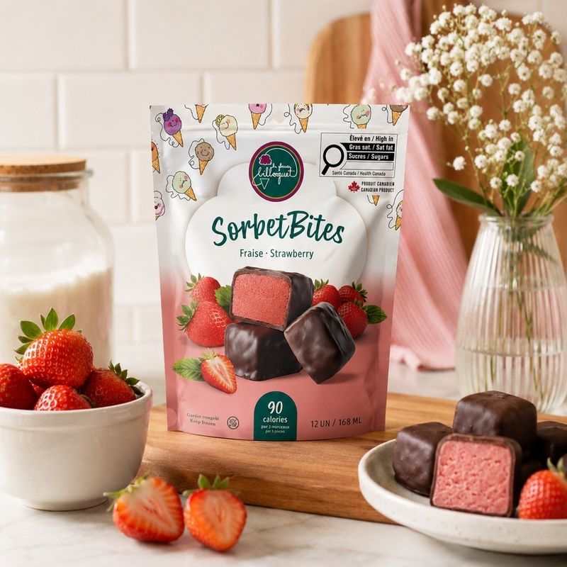 Strawberry Sorbet Bites