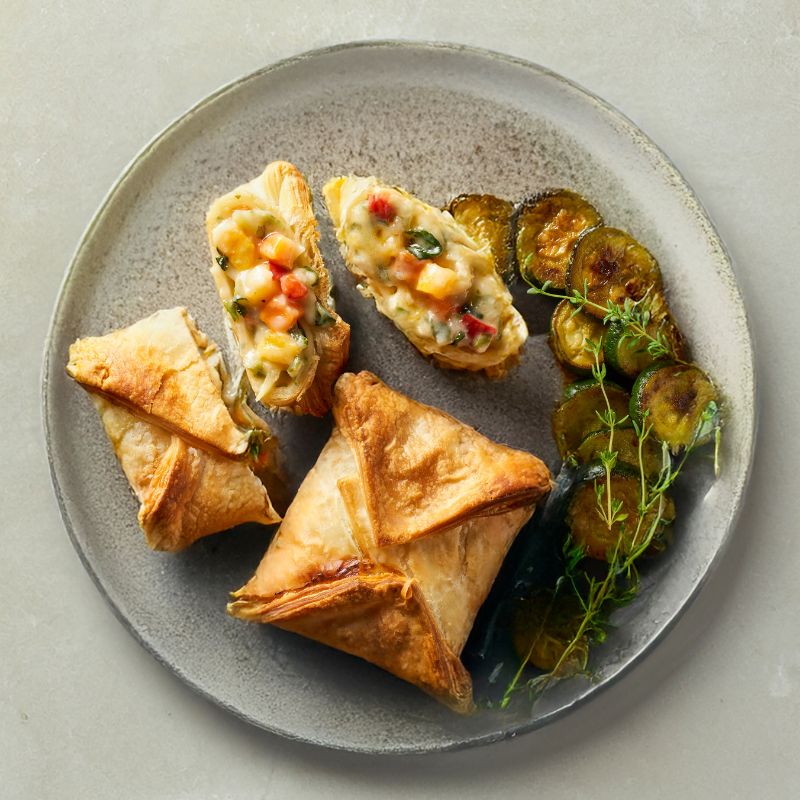 Feuilletés aux légumes et cheddar