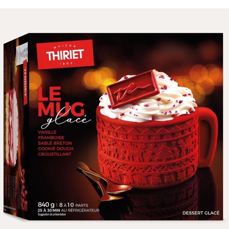 Tasse glacée trompe-l'oeil vanille-framboise