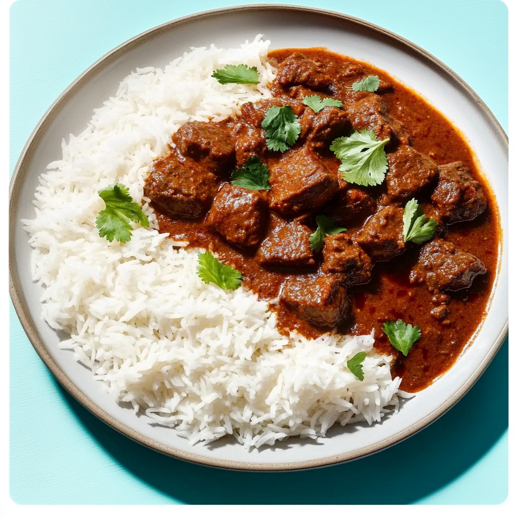 Beef Vindaloo with Rice