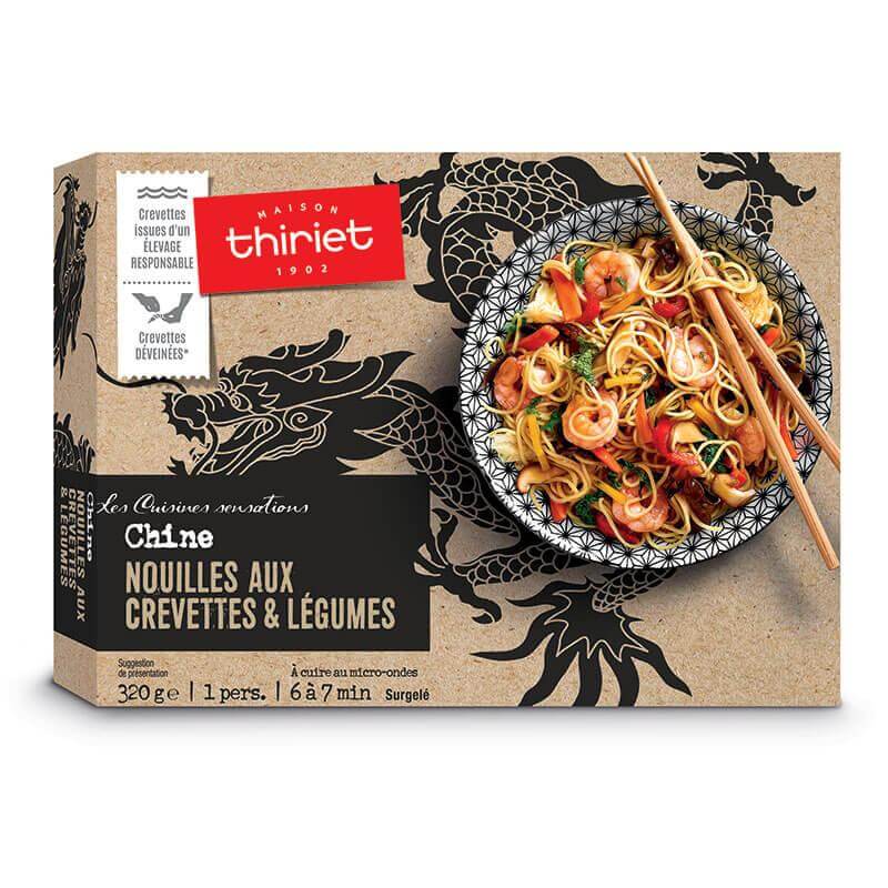 Nouilles aux crevettes et légumes