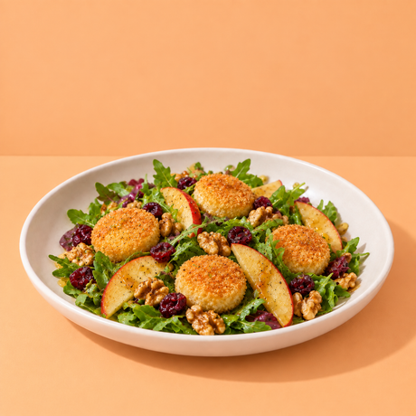 Salade d’automne aux bouchées de chèvre et miel