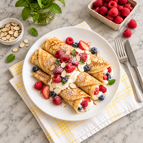 Crêpes farcies à la ricotta - Déjeuner protéiné express