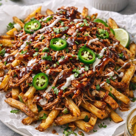 Loaded fries au porc effiloché