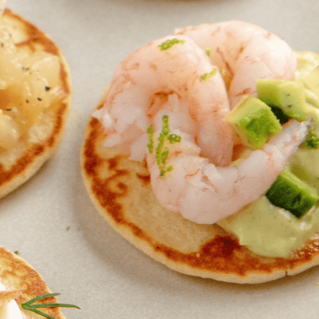 Blinis aux crevettes nordiques
