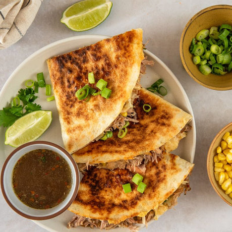 Quesadillas au porc effiloché et guacamole