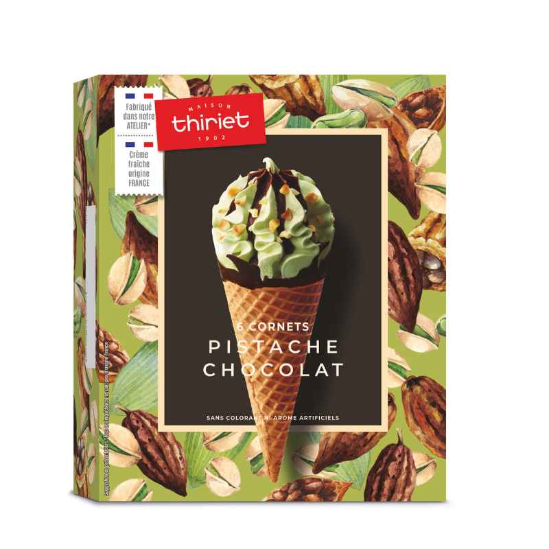6 cornets glacés pistache-chocolat
