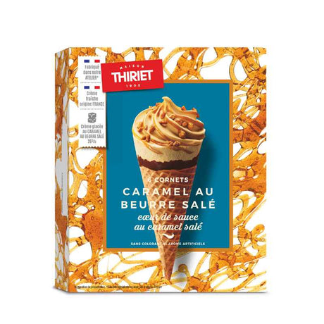 6 cornets glacés caramel beurre salé