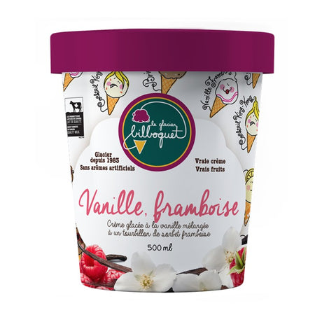 Crème glacée vanille framboise Bilboquet 500 ml