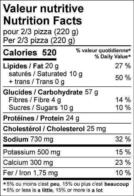 Pizza Margherita - 1 à 2 parts