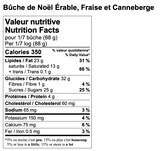 Bûche érable, fraise et canneberge