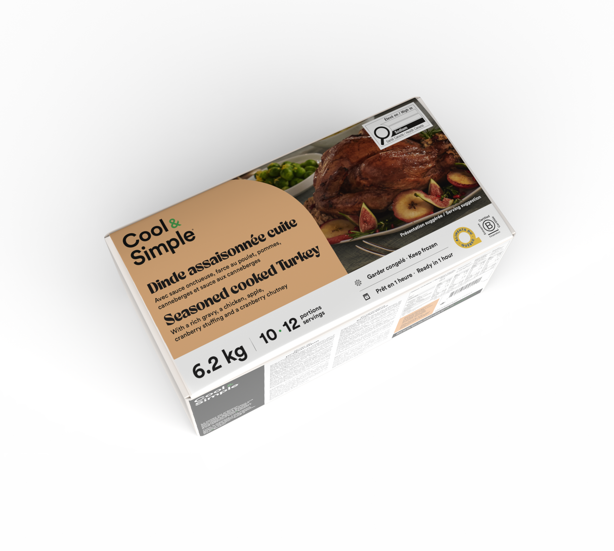 Fully Cooked Turkey, with its Sauce, Cranberry Chutney and Stuffing