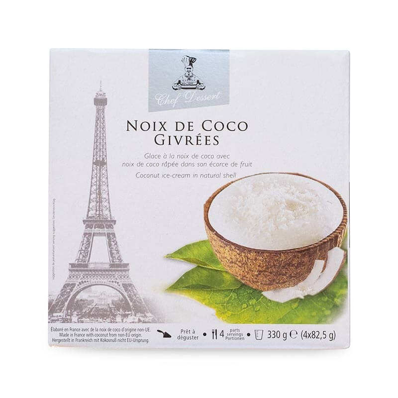 4 noix de coco givrées