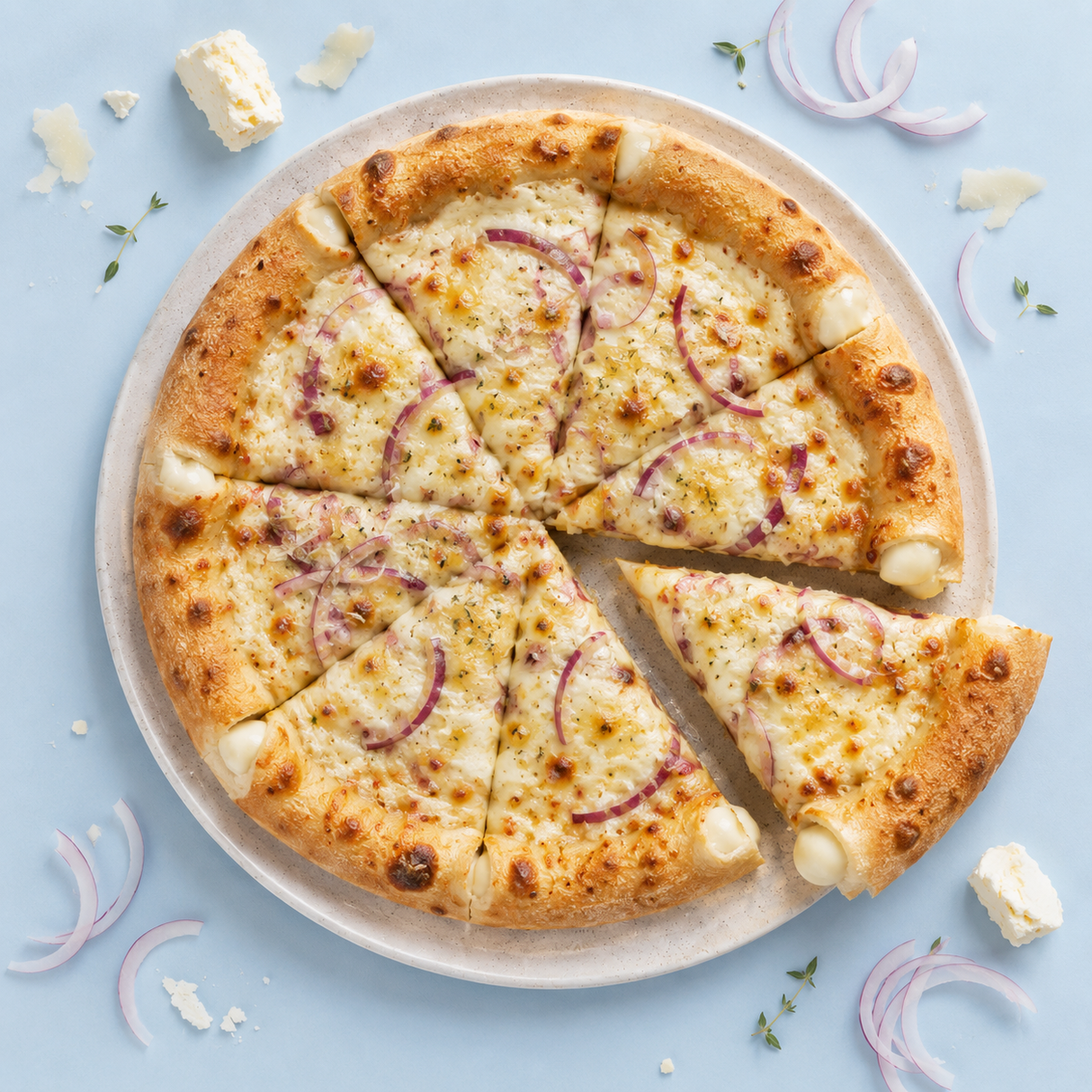 Pizza fromage avec croute farcie