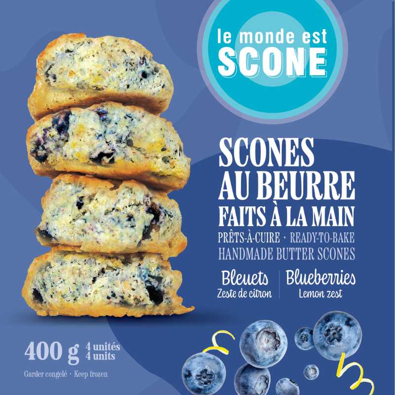 4 Scones aux bleuets et zeste de citron