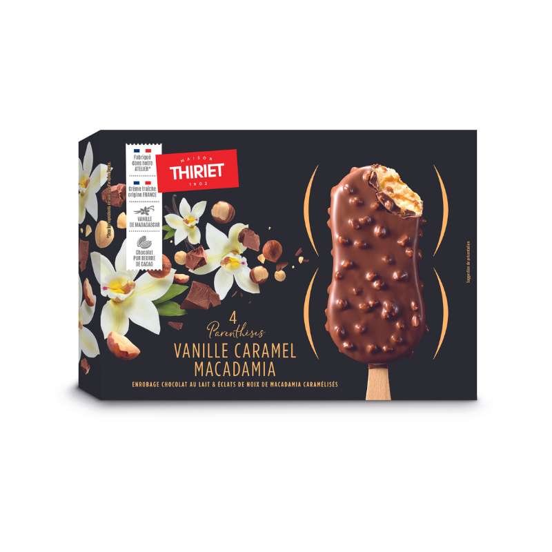 4 barres glacées vanille caramel macadame