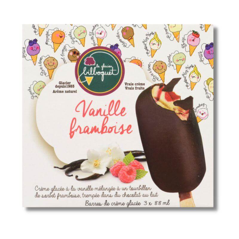 3 Vanilla-Raspberry Ice Cream Bars (88ml)
