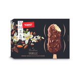 4 barres glacées vanille enrobage chocolat et amandes