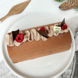 Bûche framboise et chocolat