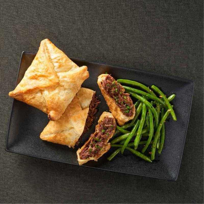 2 Braised Beef Puff Pastries