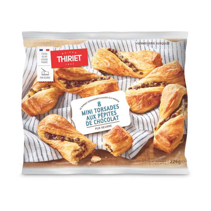 8 mini torsades aux pépites de chocolat 224 g