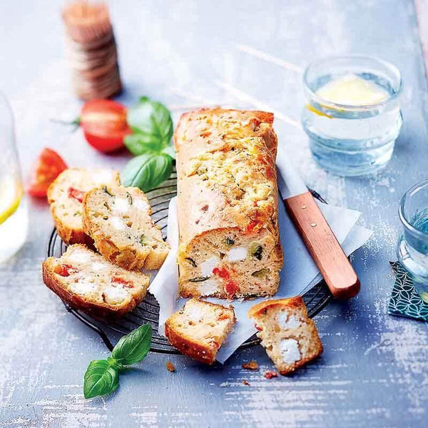 Savoury Zucchini Bread with Tomato and Goat Cheese