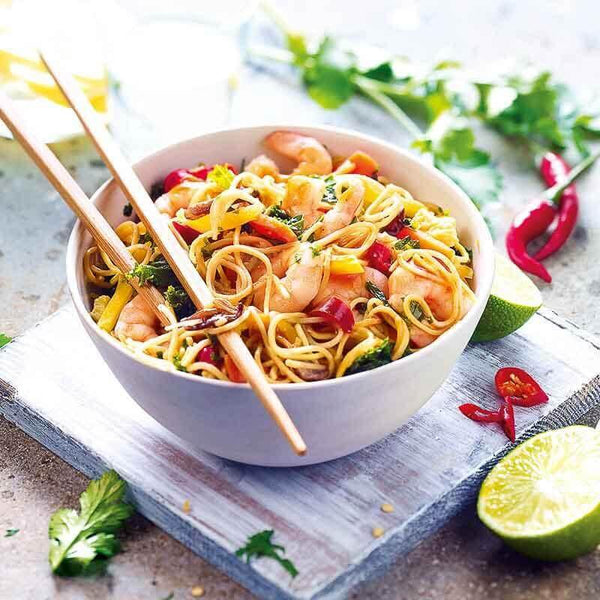 Chinese Noodles with Shrimp and Vegetables