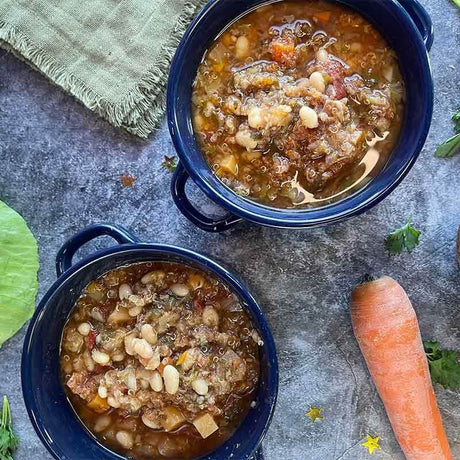 Soupe minestrone au quinoa sans gluten